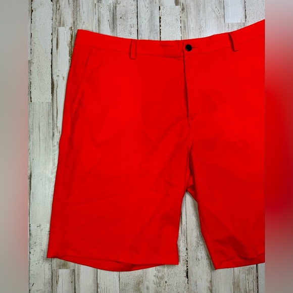 Adidas Golf Shorts Mens 40 Orange Performance Flat Front Casual - Picture 3 of 9